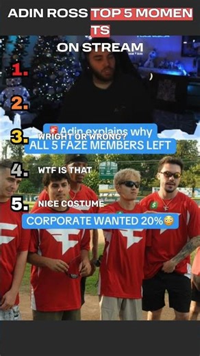 ADIN ROSS TOP 5 MOMENTS! #adinross #kick #viral #streamer #edits #ranking