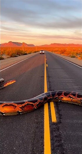 Anaconda crossing the road #wild #wildlife