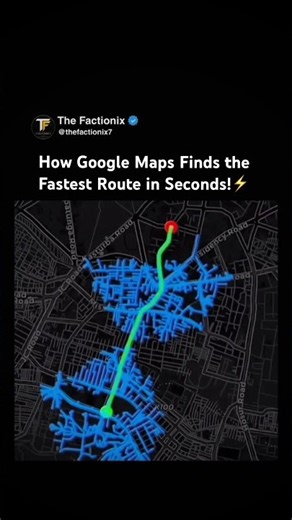 How Google Maps always finds the fastest route so quickly? 🤔📍#googlemaps