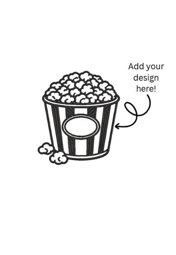 Popcorn Bucket Outline Applique Machine Embroidery Design | 9 Sizes - Etsy