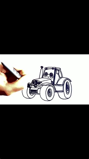 🚜💙✨ Blue Tractor 🌾🎨 The full drawing tutorial - on the channel.