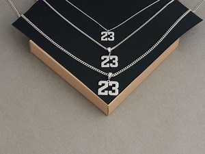 Custom Silver Number Pendant Necklace 925 Sterling Silver Jewelry - Etsy