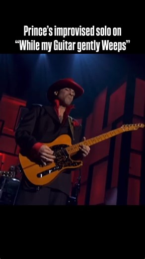 @classicrockin on Instagram: "Prince’s solo on “While My Guitar Gently Weeps” during the 2004 Rock and Roll Hall of Fame induction ceremony is legendary. The performance featured an all-star lineup, including Tom Petty, Jeff Lynne, and Dhani Harrison (George Harrison’s son). As the song reached its climax, Prince took the stage and delivered an unforgettable guitar solo that showcased his incredible talent and showmanship. He played with passion and flair, bending the notes and adding his unique