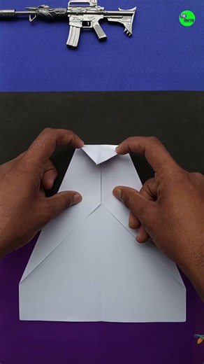 HOW to make The rubber band paper launcher plane , homemade origami rubber band paper launcher 🤩💥