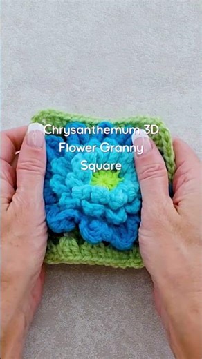 Beginner Crochet 3D Flower Granny Square 🌸 Easy & Cute