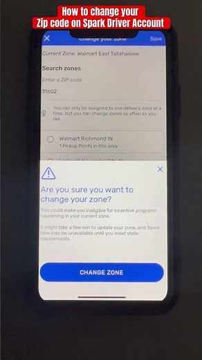 How to change zip code on Spark Account #spark #sparkdriver #waitlist #waitlisted #waitinglist#Spark