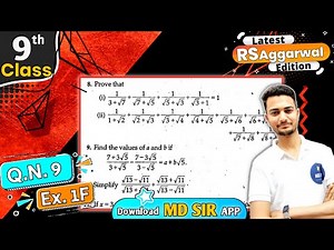Rs Aggarwal Class 9 Chapter 1 | Exercise 1F Question number 9 | Number System | Md Sir Class 9