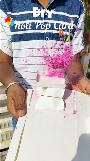 Holi Special Pop Up Card 🎨 | 5 Minute Easy DIY Card | Festival Craft ideas #Shortsdiy