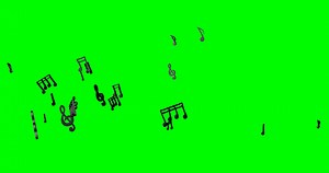Black Music Notes Flying Flowing On Green Stock Motion Graphics SBV-347756901 - Storyblocks