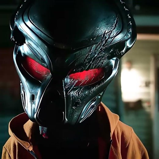 Rory is wearing a Predator mask and gauntlet as a Halloween costume. WhenPredator2018#MovieClips