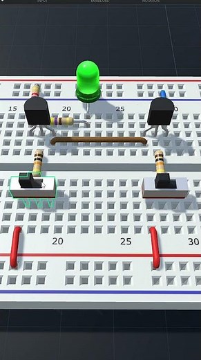 Transistor NAND Gate (not and gate), Breadbord simulation