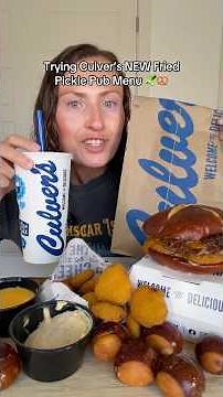 Trying Culver’s NEW Fried Pickle Pub Menu 🥒🥨 #culvers #newfood #fastfood #pickles #foodreview