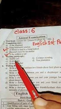 class 6 English first paper writing part suggestions @englishwithazim