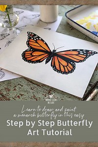 Step by Step Butterfly - Easy Drawing and Painting Tutorial | Illustration, Art Prints and Gifts, Art Classes