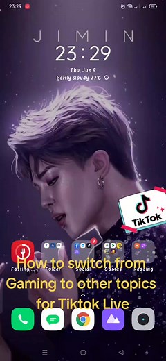 How to switch topics in Tiktok Live. Like from