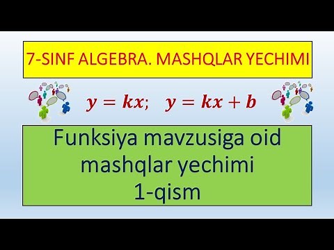 FUNKSIYA TUSHUNCHASI. 7-SINF ALGEBRA MASHQLAR YECHIMI