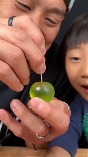 Popping green grape jelly! - got these in Japan