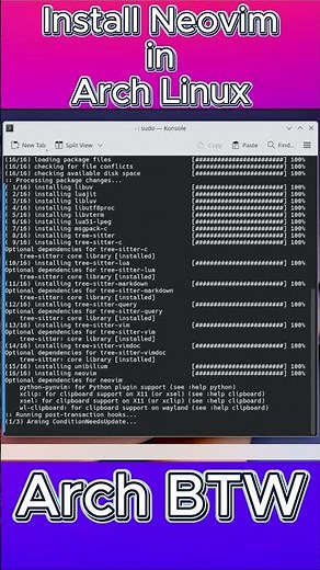 Install Neovim in Arch Linux 🚀 | Modern Vim Editor #shorts #archlinux