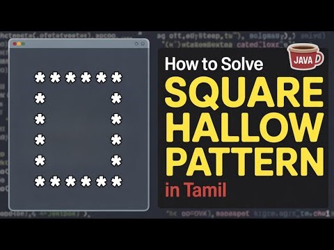 How to Solve Square hallow pattern in Java | pattern program in java | #codingintamil