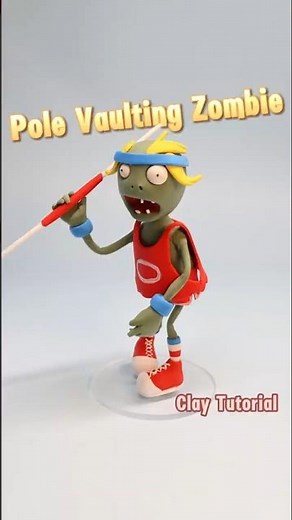 Plants VS. Zombies-Pole Vaulting Zombie|Clay Tutorial| #plantsvszombies #zombie #clay #pvz