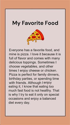 My Favourite Food | Easy Reading | Learn with me