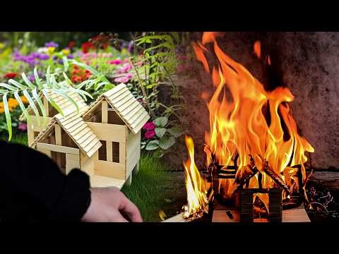 DIY Mini Wooden House Burn Test | Popsicle Stick House Engulfed in Flames 🔥