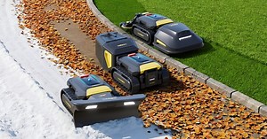 Modular yard robot mows lawns, plows snow, gathers leaves and trims grass