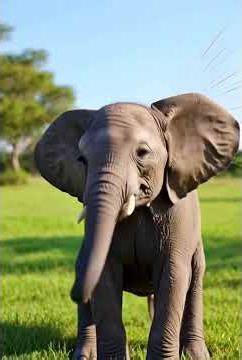 Sleepy Baby Elephant Sit Boom Cartoon