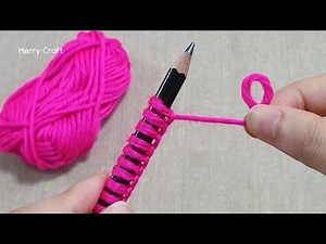 It's so Beautiful 🌹🌹 How to make Roses Flower with pencil and thread - Woolen decor idea