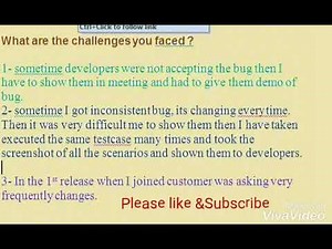 What are the challenges you faced in your Testing: real time interview question