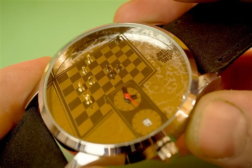 Custom Watch Has Tiny Chess Set Inside, Might be World's Smallest
