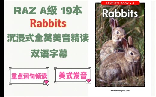 RAZ A级 Rabbits 沉浸式全英美音精读 双语字幕❤️让宝宝爱上英语