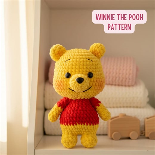 Winnie the Pooh Crochet Pattern - Classic Pooh Bear Amigurumi Plush Toy, Storybook Honey Teddy Bear Crochet, Digital Download PDF - Etsy