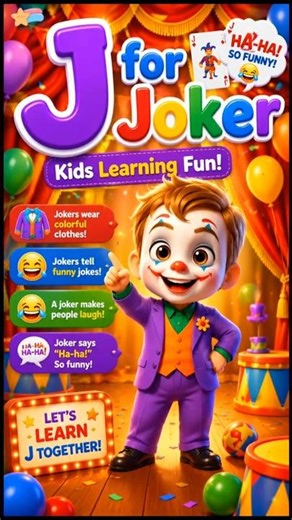 J for Joker 🤡 | ABC Learning for Kids | Fun Alphabet Song 🎵 #atoz #atozlearning
