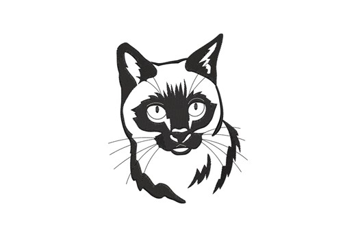 Siamese Cat Machine Embroidery Design, Kitten Face Embroidery Pattern, Pet Lover, Instant Download - Etsy
