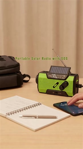 Portable Solar Powered Radio, Multifunctional Radio, USB Rechargeable Emergency Weather Radio, SOS Alarm Flashlight Function Radio for Indoor & Outdoor #gadgets #electronics #flashlights #rechargeableflashlight #bestflashlight #solarpowered4gcamera #outdoorwatch #4in1retractablecarcharger #portablebattery #hatchalarmclockreview