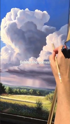 Filberts are the best brush for painting clouds