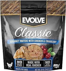 Evolve Chicken and Cranberry Wafer Dog Treats