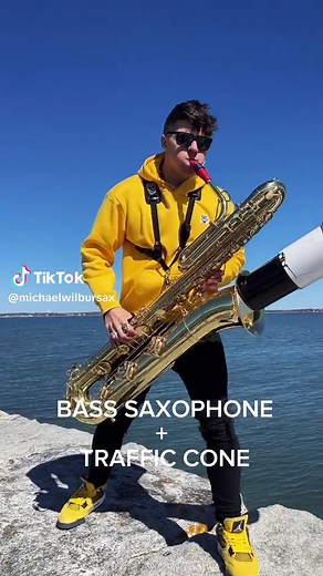 Bass Saxophone Traffic Cone 🤯 #fyp #sax #basssax #trafficconesaxophone