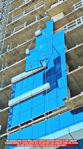 Innovation Automatic Glass Facade Lifting System for High Rise | workers easy Solution
