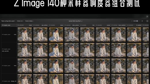 Z Image 140种采样器调度器组合测试