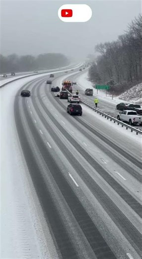 Black Ice Turns Highway Deadly | Car Slides Past Pedestrian in Winter Near-Miss