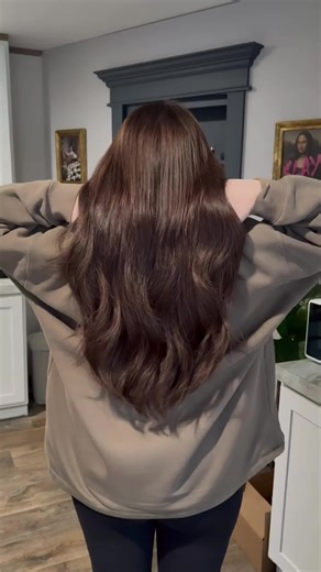 2 full rows and 2 speciality rows of @Invisible Bead Extensions® with 10 wefts of 22”smart wefts from @The Hair Shop Inc. in color SULTRY BRUNETTE for the bride-to-be 💍