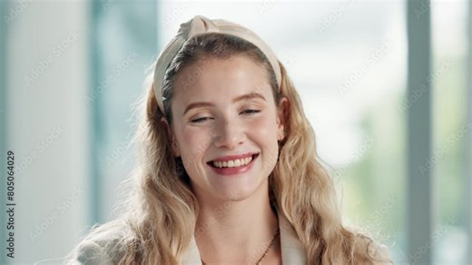 Office, intern or woman in portrait with smile for new opportunity, corporate program and career. Professional, female employee or business internship in London for learning, experience and skills