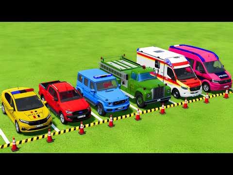 TRANSPORTING POLICE CARS, FIRE DEPARTMENT, AMBULANCE VEHICLES WITH MAN TRUCKS ! Farming Simulator 25