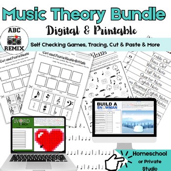 Scales Rhythm & Notes Elementary Music Theory Worksheets & Digital Activities