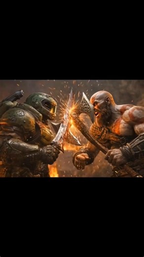 Kratos Vs Doom Slayer #xbox #playstation #kratos #doomslayer