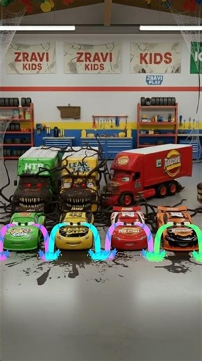 Pixar Cars | Horror McQueen, Johnny Blamer with Truck Container #horrormcqueen #toys #pixarcars