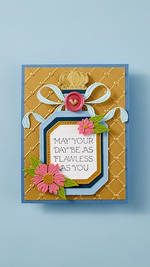 3K views · 42 reactions | Seal it with a kiss of luxury!  Watch this glam perfume bottle card go from gorgeous to flawless with the Puffy Heart Mini 3D Wax Seal. It’s the scent-sational finishing touch your handmade projects deserve!  #cardmaking #waxseal #diycards | Spellbinders Paper Arts | Facebook