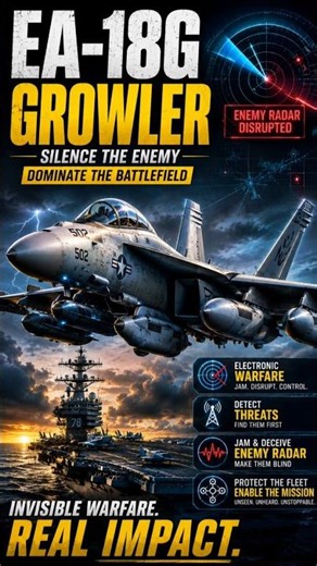EA-18G Growler: The Electronic Warfare Jet Explained! 😱 #shorts